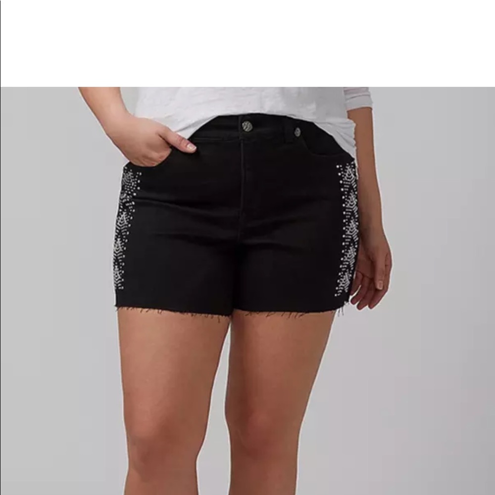 Melissa McCarthy Denim Shorts Embellished